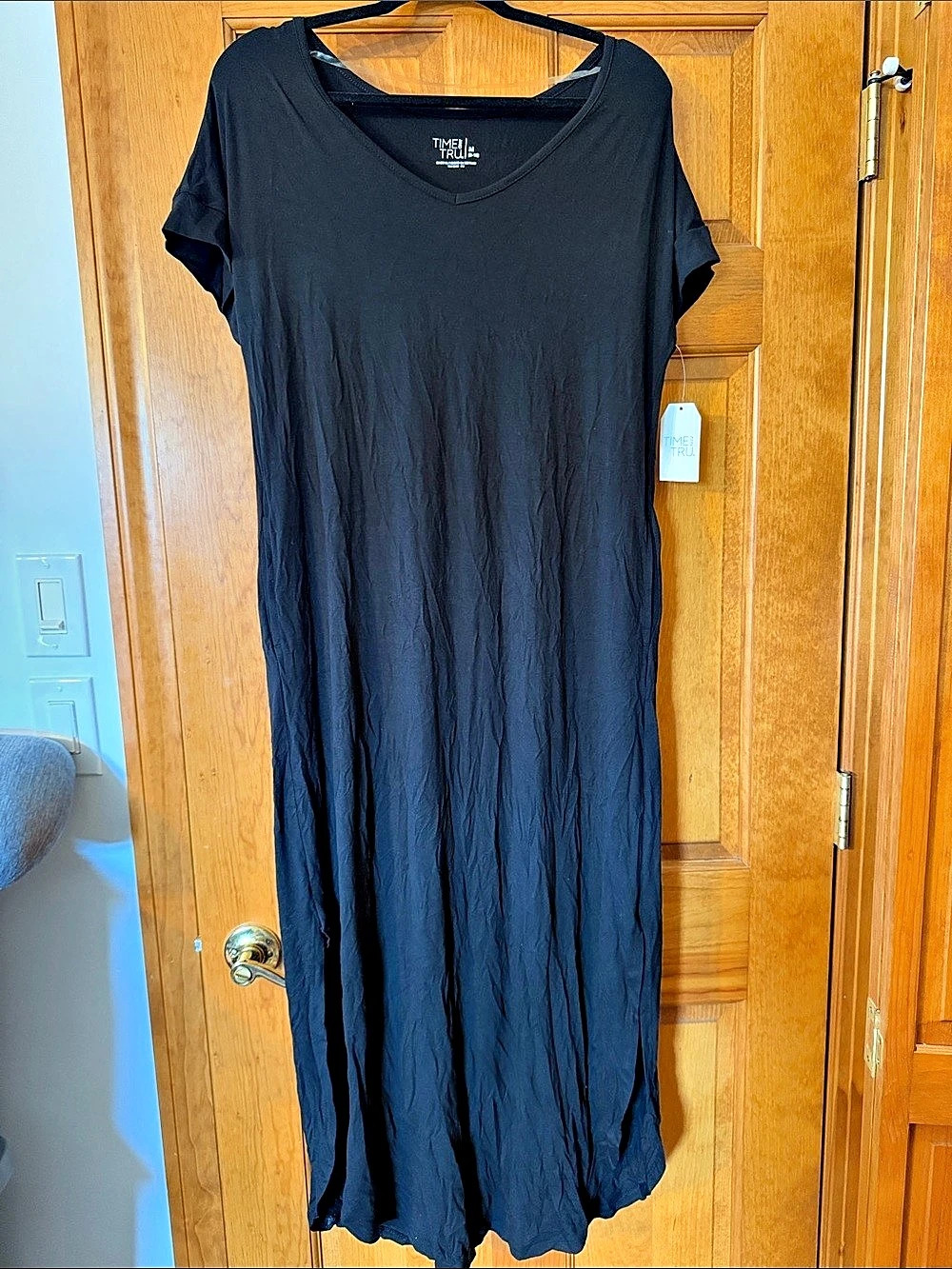 Time and Tru Knit Maxi Dress Black Medium NWT